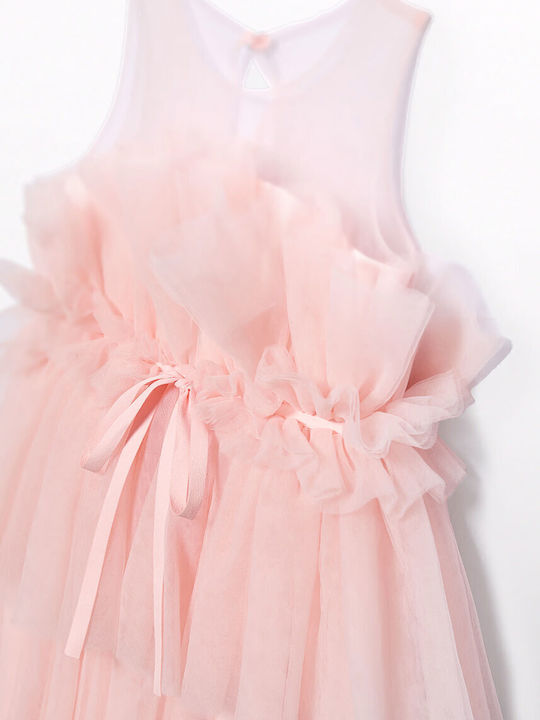 Rochie pentru Copii Fără mâneci Din tul Pink