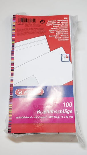 Herlitz Set от Пликове Кореспонденция 100бр в Бял Цвят