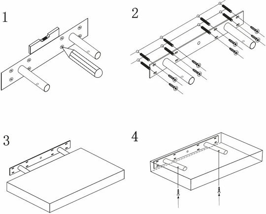 Ράφι Τοίχου 23x23.5x3.8εκ. Ράφι Τοίχου 23x23.5x3.8εκ.