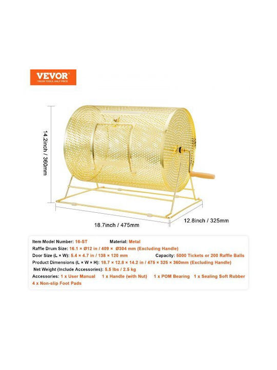 Vevor Διακοσμητική Μινιατούρα Μεταλλική 16.1x16.1x12cm