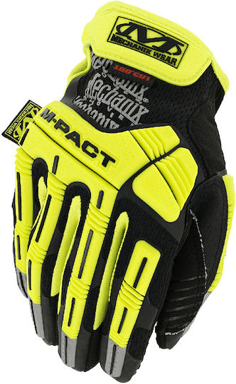 Mechanix Wear MPact E5 Gloves for Work Yellow Cutting Protection