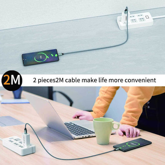 Huawei USB 2.0 Cable USB-C Male - USB-A 60W Green 2m 1000-41870058 2 Pieces