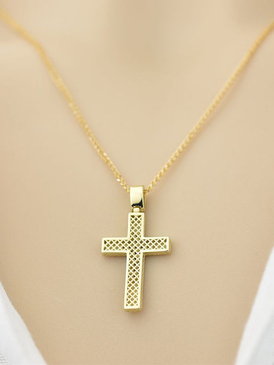 Goldjewels Women's Gold Cross 14K Double Sided