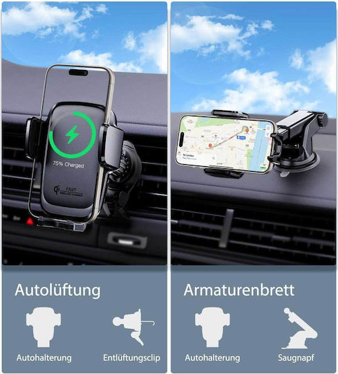 Samsung Suport Auto pentru Telefon cu carcasă și Încărcare Wireless Neagră
