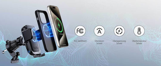 Samsung Suport Auto pentru Telefon cu carcasă și Încărcare Wireless Neagră