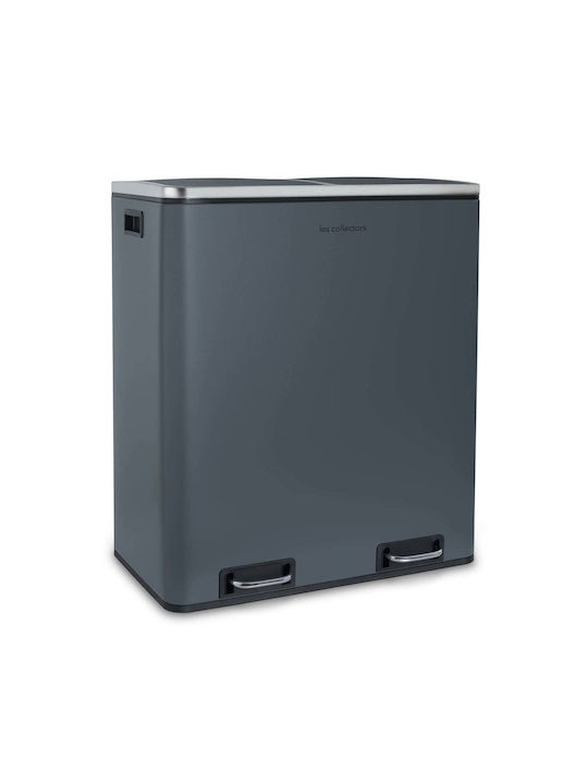 Les Collectors Abfalleimer Abfall aus Edelstahl mit Pedal Gray 58.5x65x36cm 1Stück