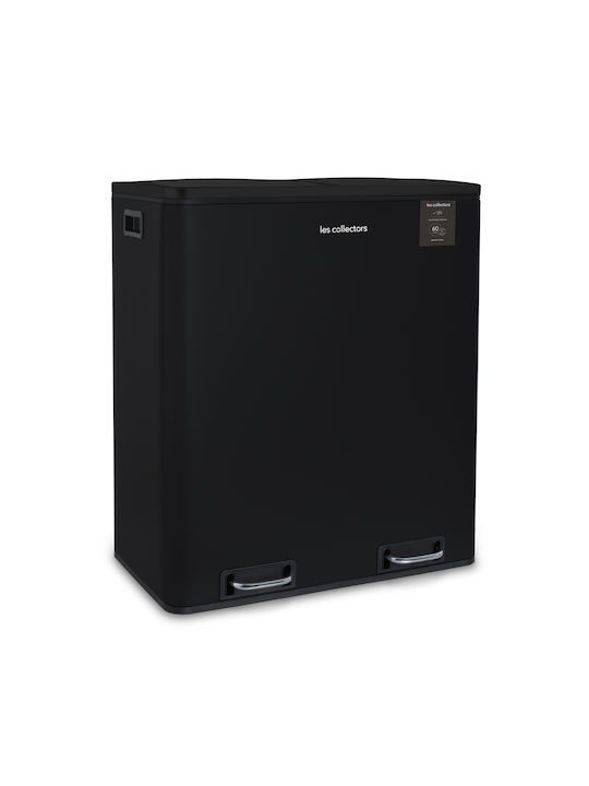 Les Collectors Waste Bin Waste made of Stainless Steel with Pedal Black 30lt 1pcs