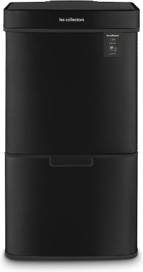 Les Collectors Les Collectors Mülleimer aus Inox mit Sensor Schwarz 72lt