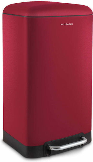 Les Collectors Les Collectors Waste Bin made of Inox Steel with Pedal Red 30lt
