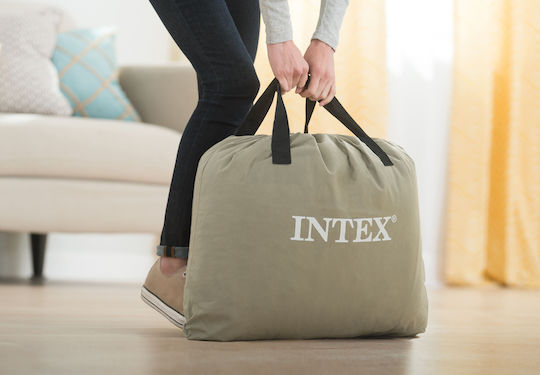 Intex Inflatable Double Camping Air Mattress with Integrated Electric Pump Deluxe 203x152x25cm Black