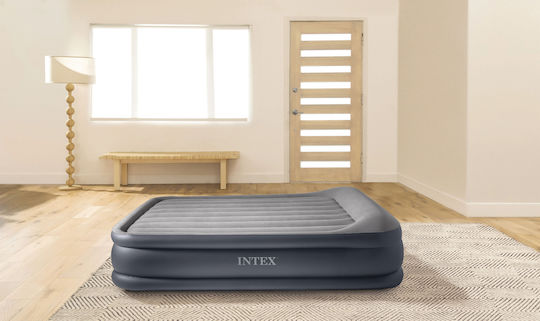 Intex Inflatable Double Camping Air Mattress with Integrated Electric Pump Deluxe 203x152x25cm Black