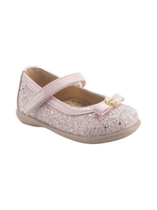 Scarpy Kids Ballerinas with Hoop & Loop Closure Pink