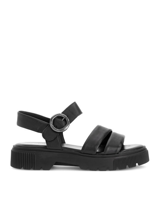 Anatomic Women's Leather Ankle Strap Platforms Black