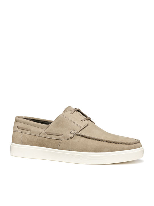 U Avola B Men's Suede Moccasins Beige
