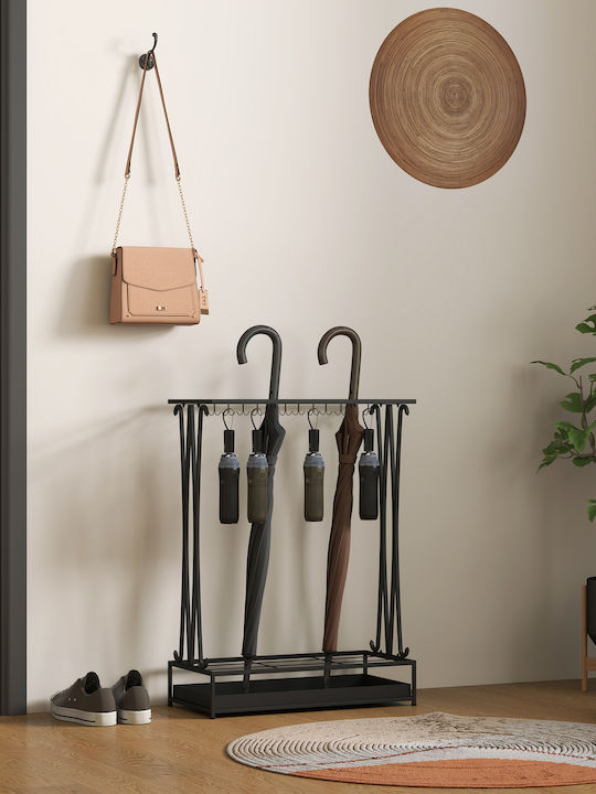 HomCom Ομπρελοθήκη Μεταλλική Μαύρη 50x24x68cm