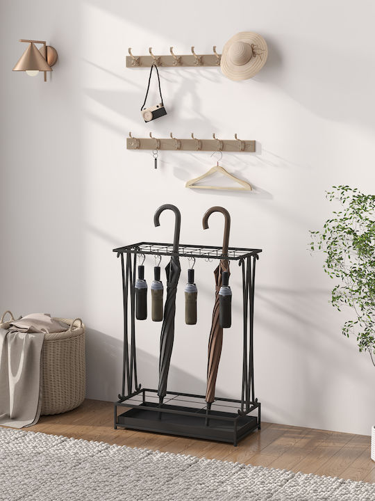 HomCom Ομπρελοθήκη Μεταλλική Μαύρη 50x24x68cm