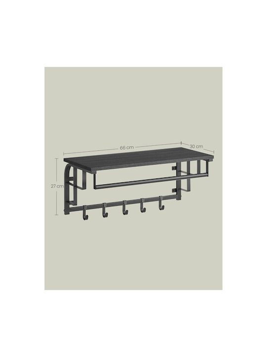 Vasagle Agățătoare de Perete Metalică 66x27x30cm 1buc