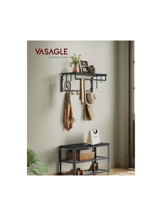 Vasagle Agățătoare de Perete Metalică 66x27x30cm 1buc