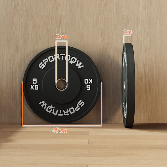 Sportnow Scheibenset Olympischen Typs Gummierte 1 x 5kg Φ50mm