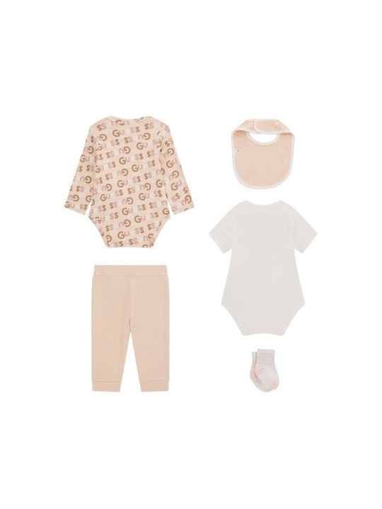 Guess Baby Bodysuit Set Beige