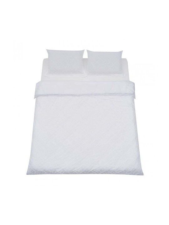 Heinner Set Huse Pentru Pilote 100% Bumbac 200x220cm Dublu Cu 2 Fețe De Pernă & 1 Cearceaf Alb