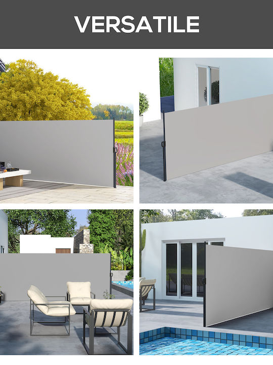 Outsunny Seitenmarkise Terrasse Gray 4x1.6m