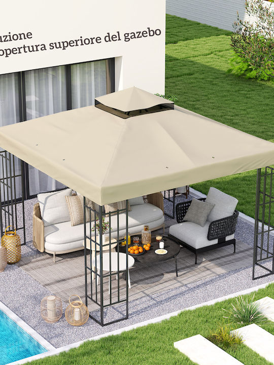 Outsunny Garden Freestanding Gazebo Beige 3x3cm