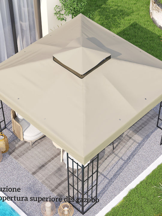Outsunny Garden Freestanding Gazebo Beige 3x3cm