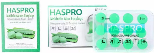 Haspro Moldable Copii Protecții auditive din Silicon în culoarea Verde 2buc