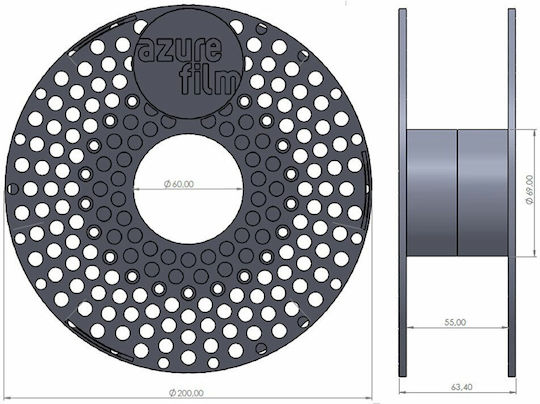 Azurefilm ASA 1.75mm Grey Filament 1kg
