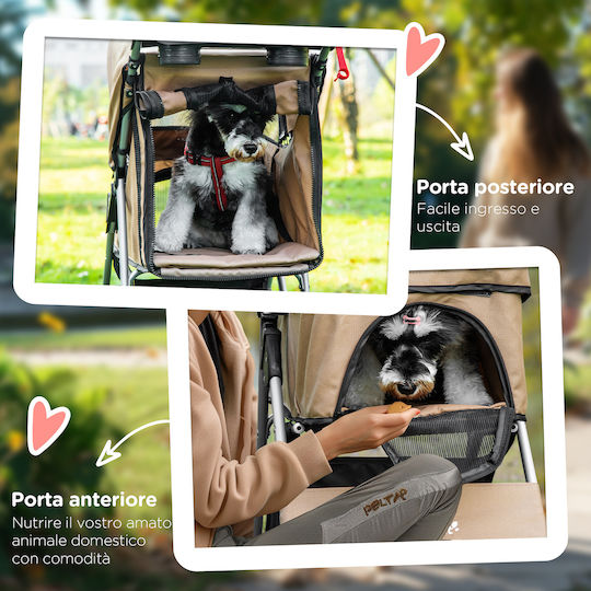 Pawhut Dog/Cat Carrying Brown Basket for 10kg Pets L94xW75xH46cm
