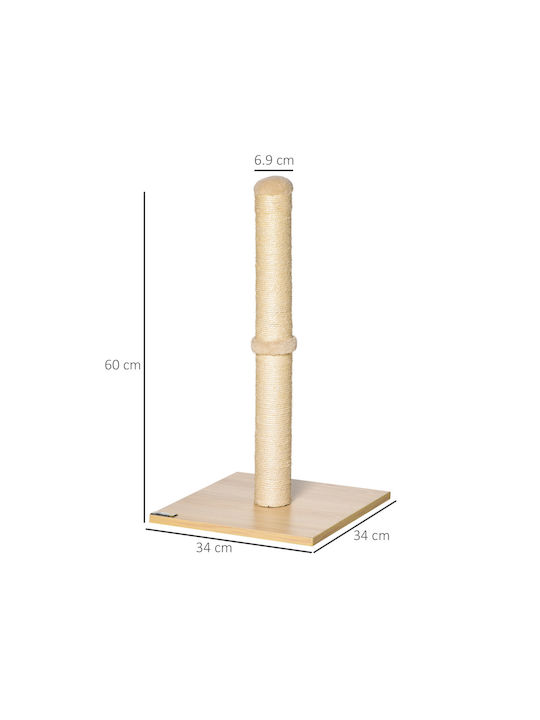 Pawhut Katzen Kratzbaum Pole Beige 6.9x6.9cm