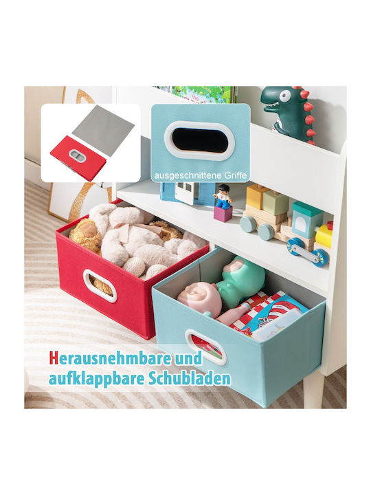 Kids Wooden Bookcase White 63x30x97cm
