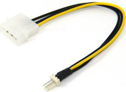 Power Supply Cable Adapter 4 Pin Molex Ide to 3 Pin CPU Motherboard Fan 20cm OEM