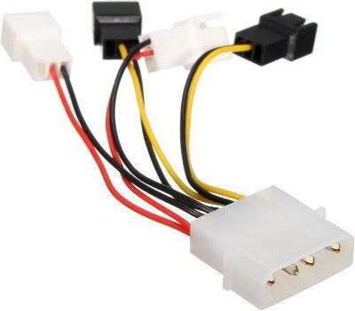 Adapter Power Cable 4 Pin Ide Molex 3 Pin 12v 5v Fan 10cm Oem