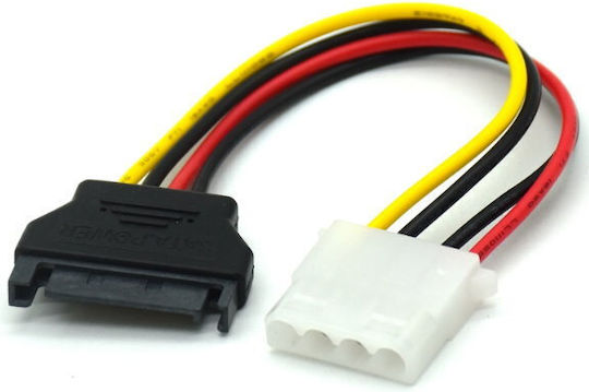 Sata Serial Ata 15pin Male to Molex Ide 4pin Female Extension Cable 20cm Oem