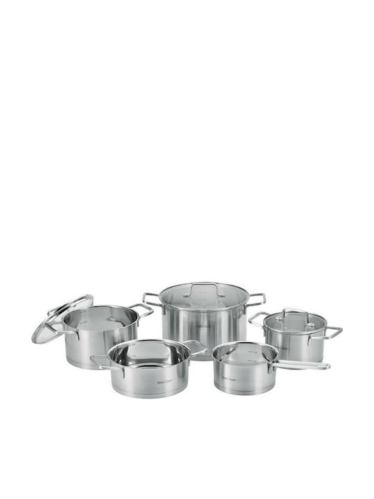 Profi Cook Σετ Κατσαρόλες από Ανοξείδωτο Ατσάλι με Κεραμική Επίστρωση 8τμχ