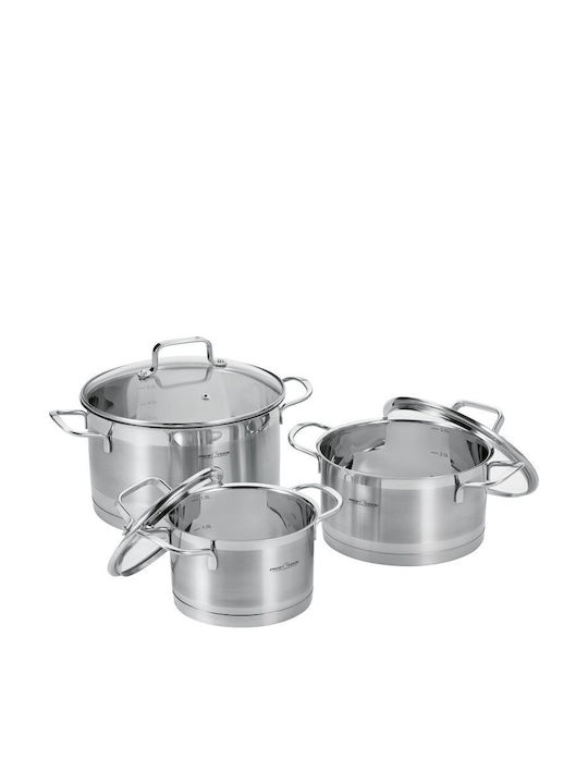 Profi Cook Cookware Set of Stainless Steel with No Coating 6pcs