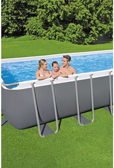 Bestway Πισίνα PVC 52.231lt με Μεταλλικό Σκελετό 956x488x132εκ. Γκρι