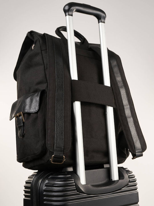 Rucsac școlar pentru bărbați negru A4 laptop călătorie muncă vegan E-22-bl Rucsac școlar pentru bărbați negru A4 laptop călătorie muncă vegan E-22-bl