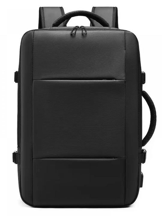 Minglu 17.3 Inch Laptop Backpack Bag Expandable 30-47l Usb Port Waterproof Ventilated Back Unisex Spacious Travel School Work Black