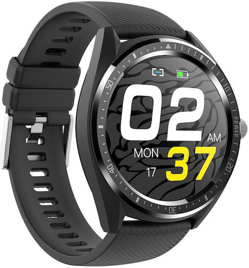 Kingwear KW32 Aluminium 45mm Smartwatch with Heart Rate Monitor (Black)