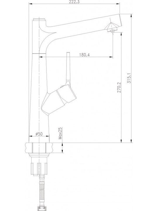 Baterie Bucătărie Inter Ceramic Icf 7163445b Independentă cu 2 Funcții și Comutator Apă Potabilă Negru Mat