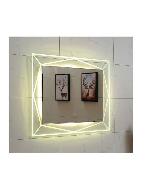 Inter Ceramic Arilena Icl 1502 Mirror Bathroom Led Lighting Touch Screen Changeable Colors