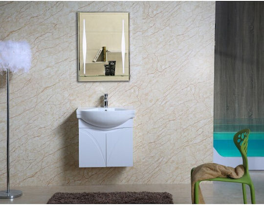 Inter Ceramic ICP 1595 Spiegel Badezimmer LED-Beleuchtung Touchscreen Glasablage Antibeschlagsystem Heizung