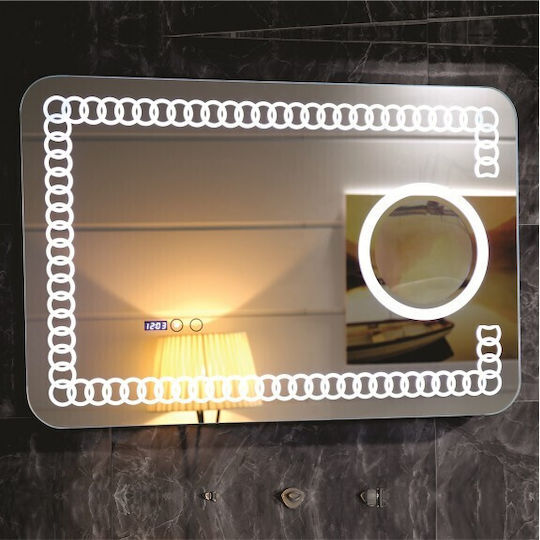 Inter Ceramic Icl 1790 Spiegel Badezimmer LED-Beleuchtung Touchscreen Uhr Temperaturanzeige Anti-Beschlag-System