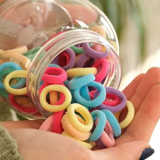Set de 100 Elastice de Păr din Bumbac Cutia 3
