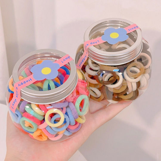 Set de 100 Elastice de Păr din Bumbac Cutia 3