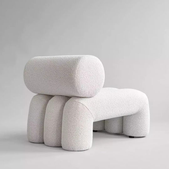 Foku Chair Bouclé Alb 92x60x70cm