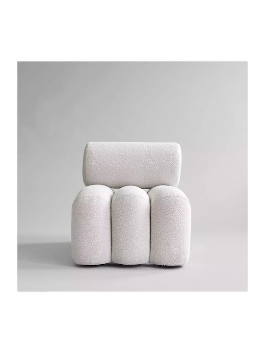 Foku Chair Bouclé Πολυθρόνα Άσπρο 92x60x70cm